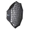 Профессиональный легко-складываемый большой восьмиугольный зонт-софтбокс Phottix HD с решеткой 120 см